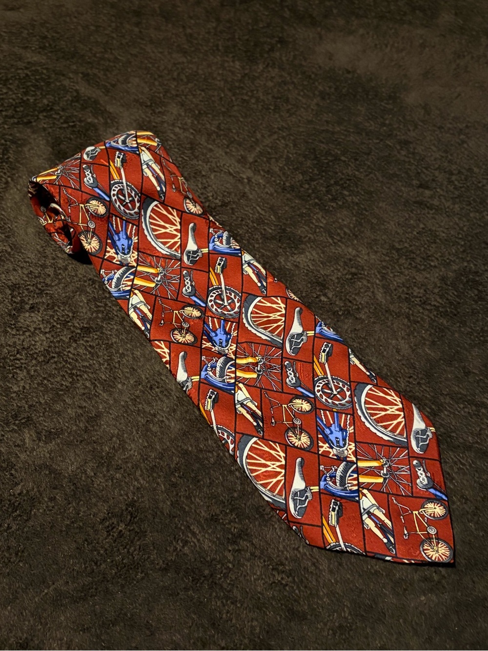 Nicole Miller Burgundy Silk Bicycle Tie